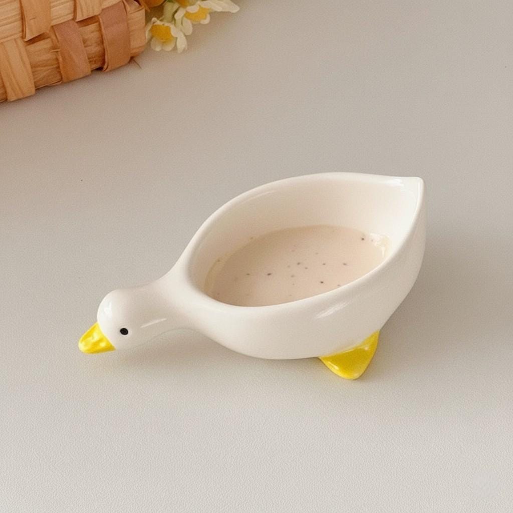 Quirky Handcrafted Duck Ceramic Dipping Dish – Artisan Sauce Bowl