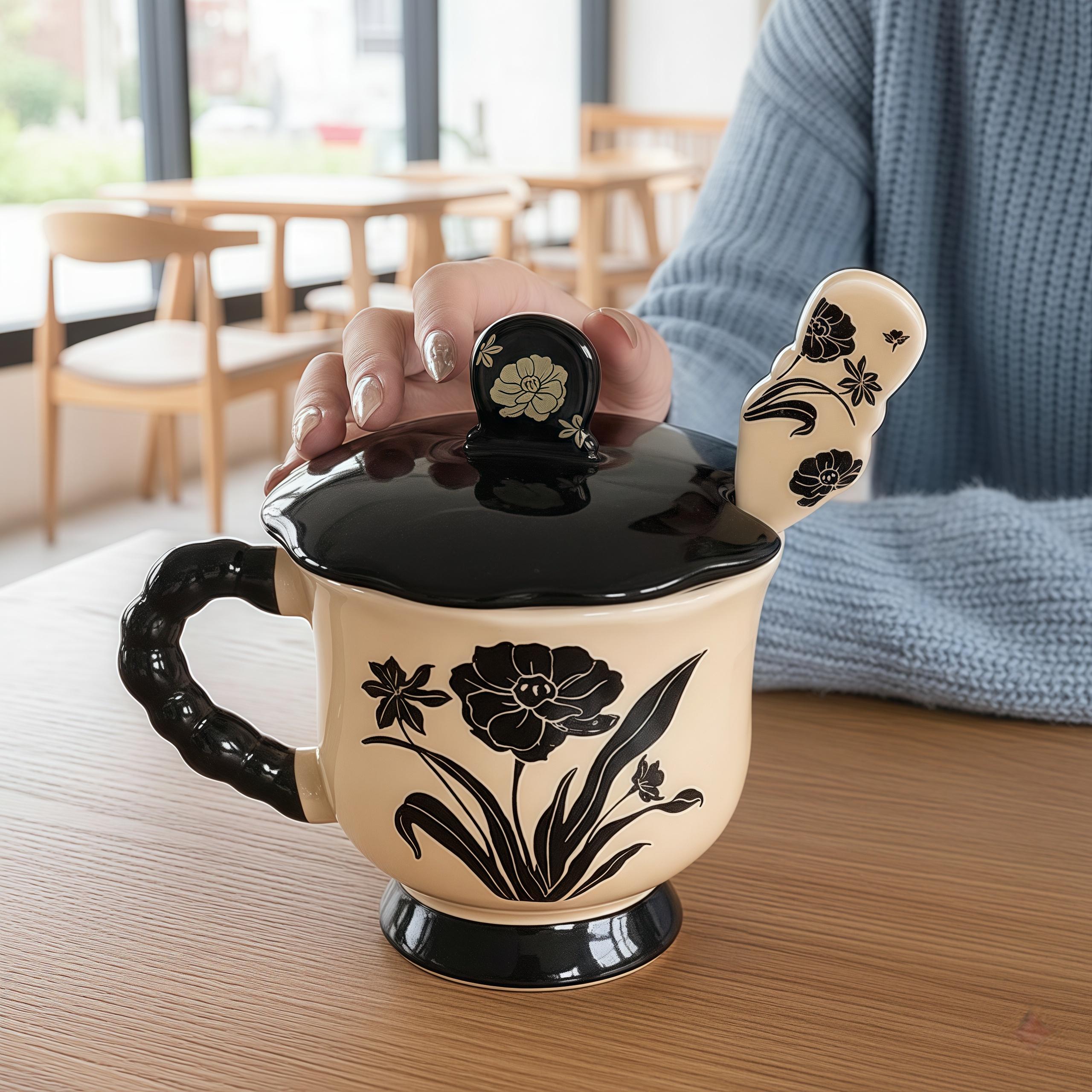 Vintage Secret Garden Ceramic Mug | Handmade Floral Cup
