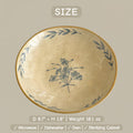 Rustic Ceramic Bowl Set | Vintage Farmhouse Dinnerware | Blue Floral Serving Bowl