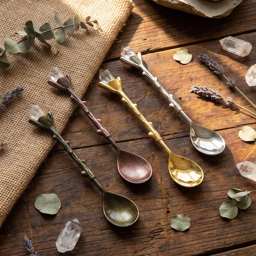 Antique Branch Crystal Dessert Spoon | Gothic Fantasy Teaspoon