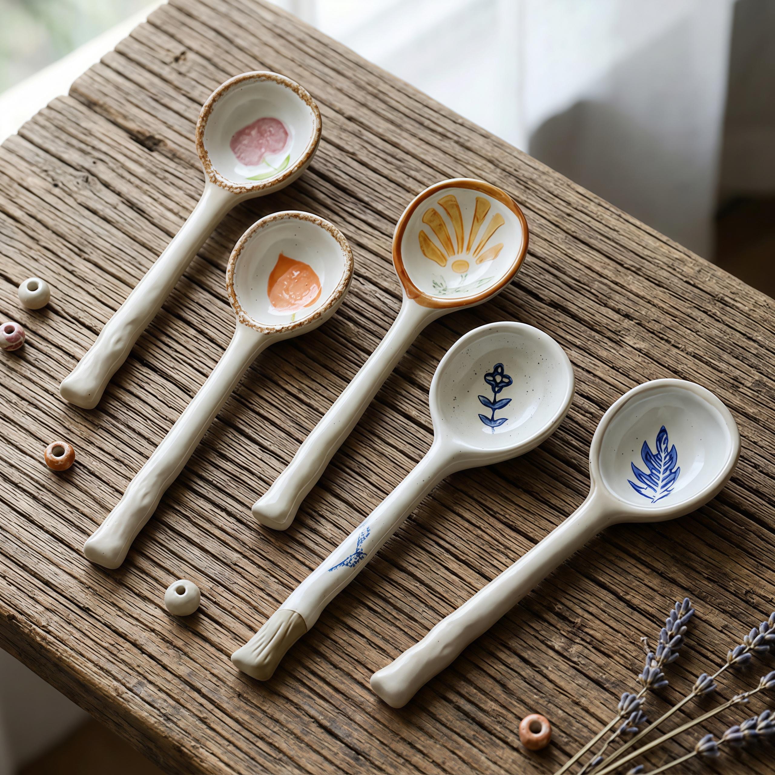 Japanese Style Ceramic Spoon | Handmade Sauce, Dessert, Tasting, Small Serving Spoon