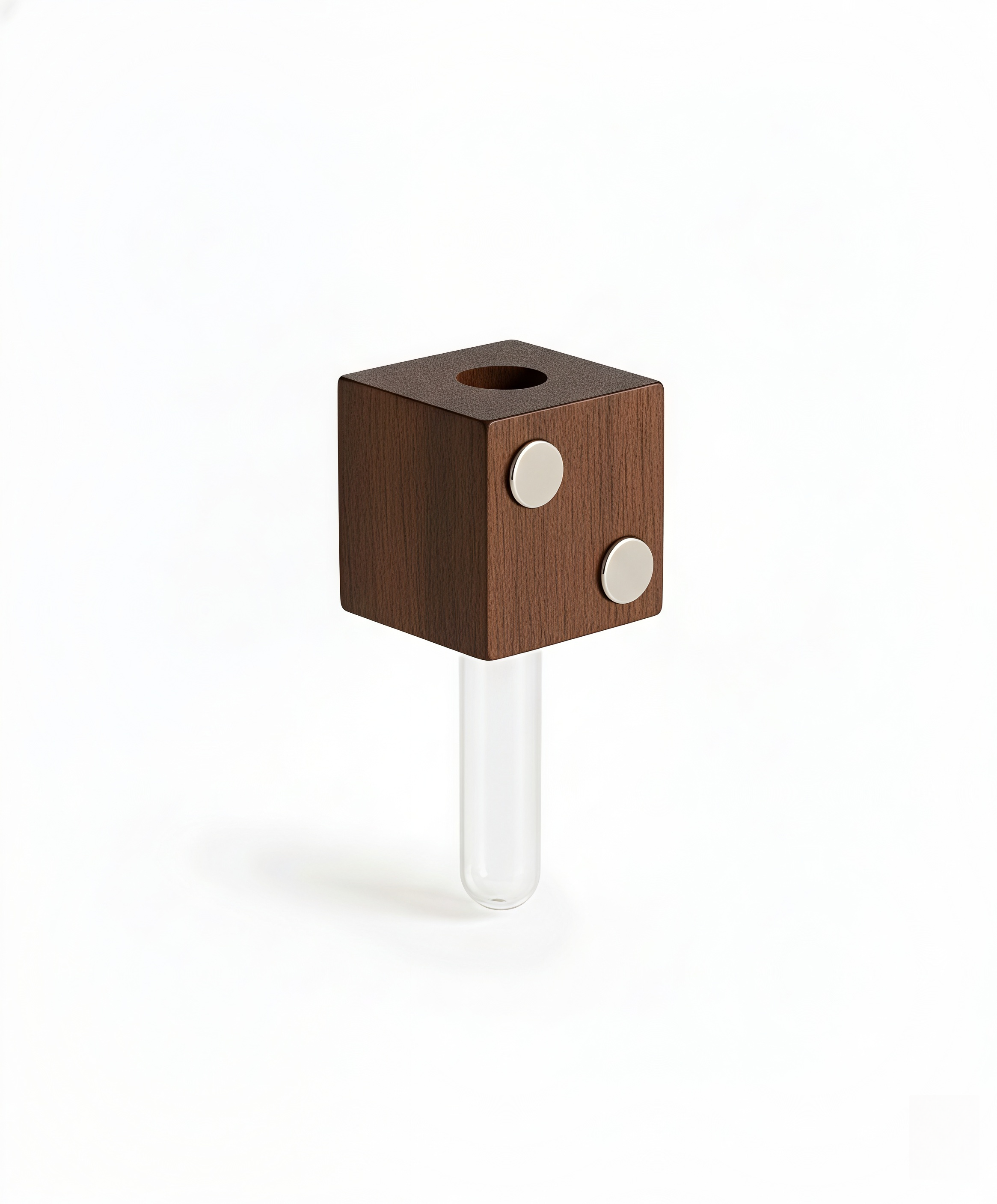 Minimalist Wood Propagation Tube | Magnetic and Adhesive Plant Holder | Walnut & Beech Bud Vase