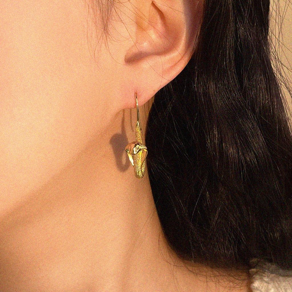 Gold and Silver Plated Cobra Earrings – Guardian Collection | Power & Wisdom Jewelry