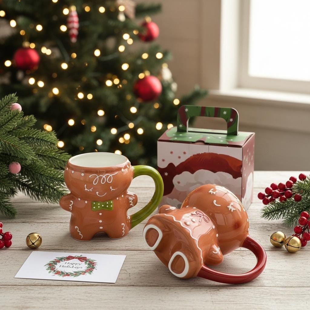 Gingerbread Couple Mug | Christmas Ceramic Coffee Cup