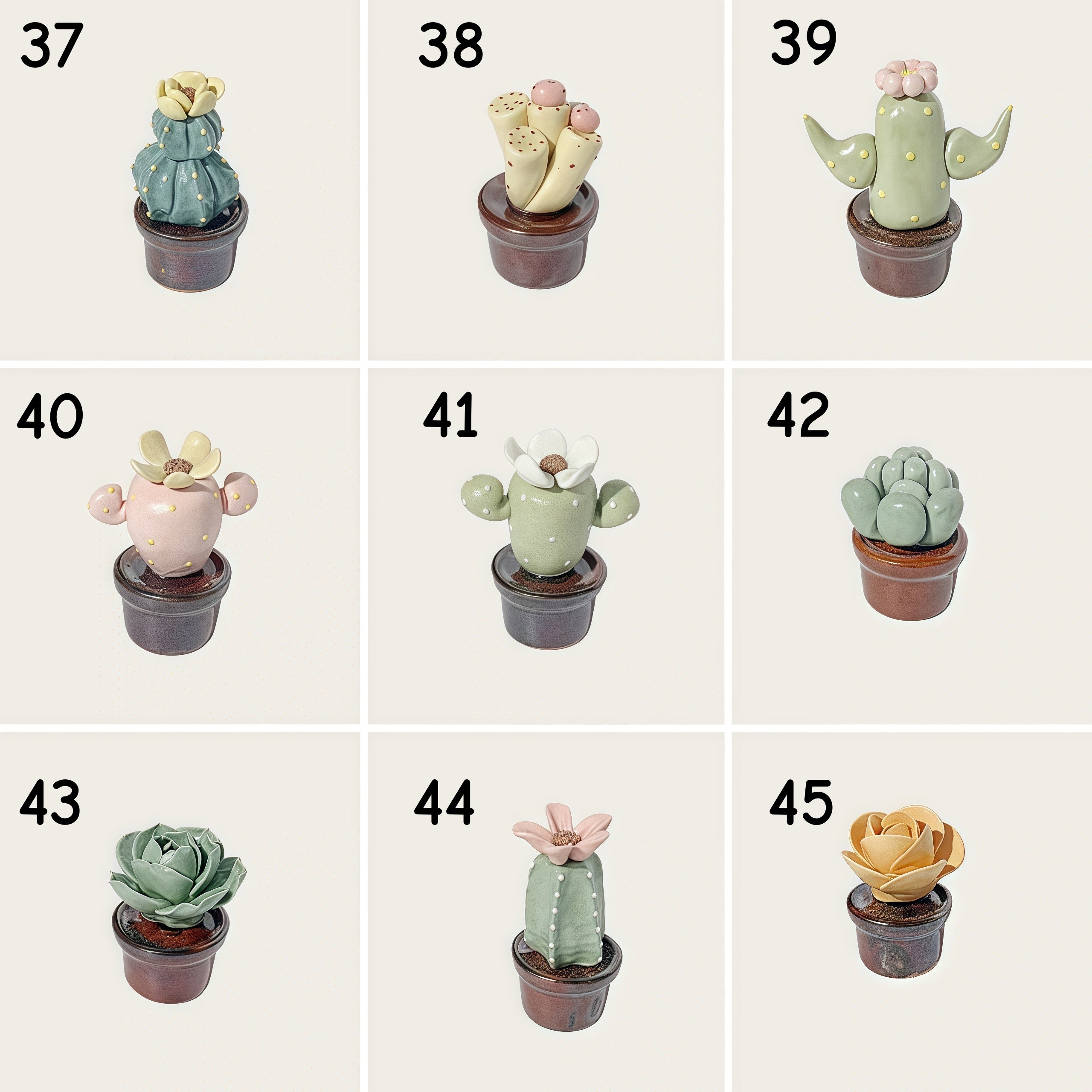 Handmade Miniature Ceramic Cactus | Tiny Pottery Plant Decor