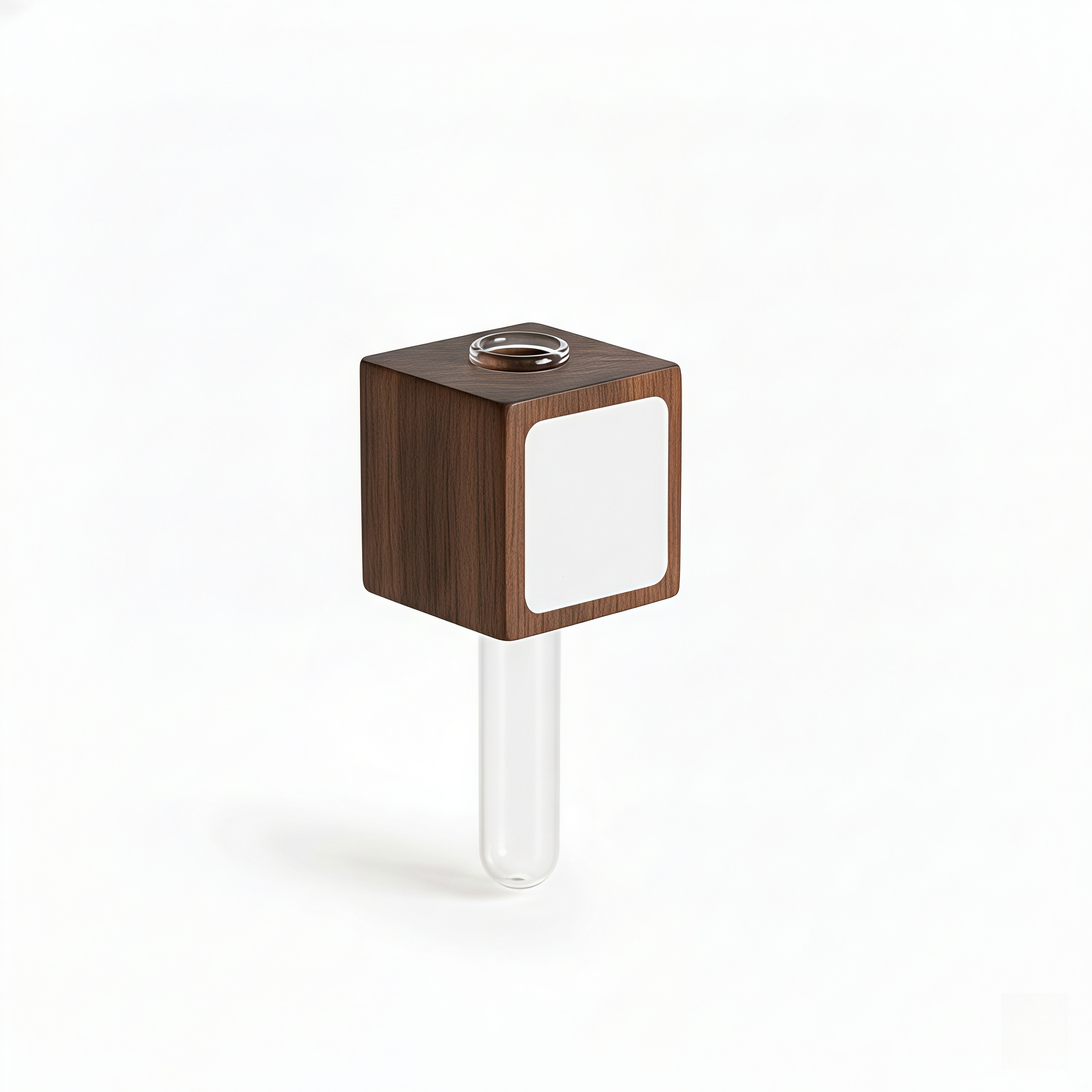 Minimalist Wood Propagation Tube | Magnetic and Adhesive Plant Holder | Walnut & Beech Bud Vase