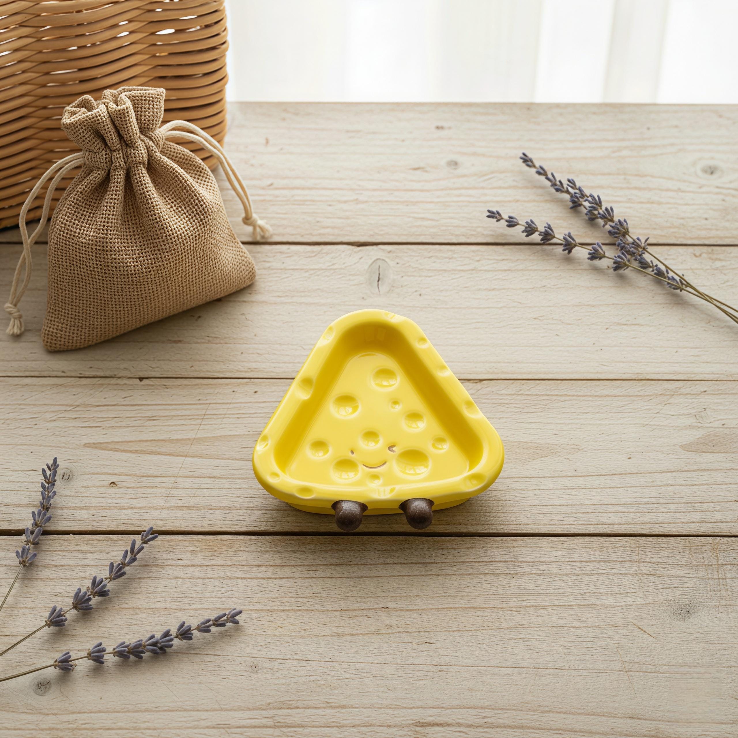 Kawaii Cheese Ceramic Dipping Dish | Mini Condiment Bowl