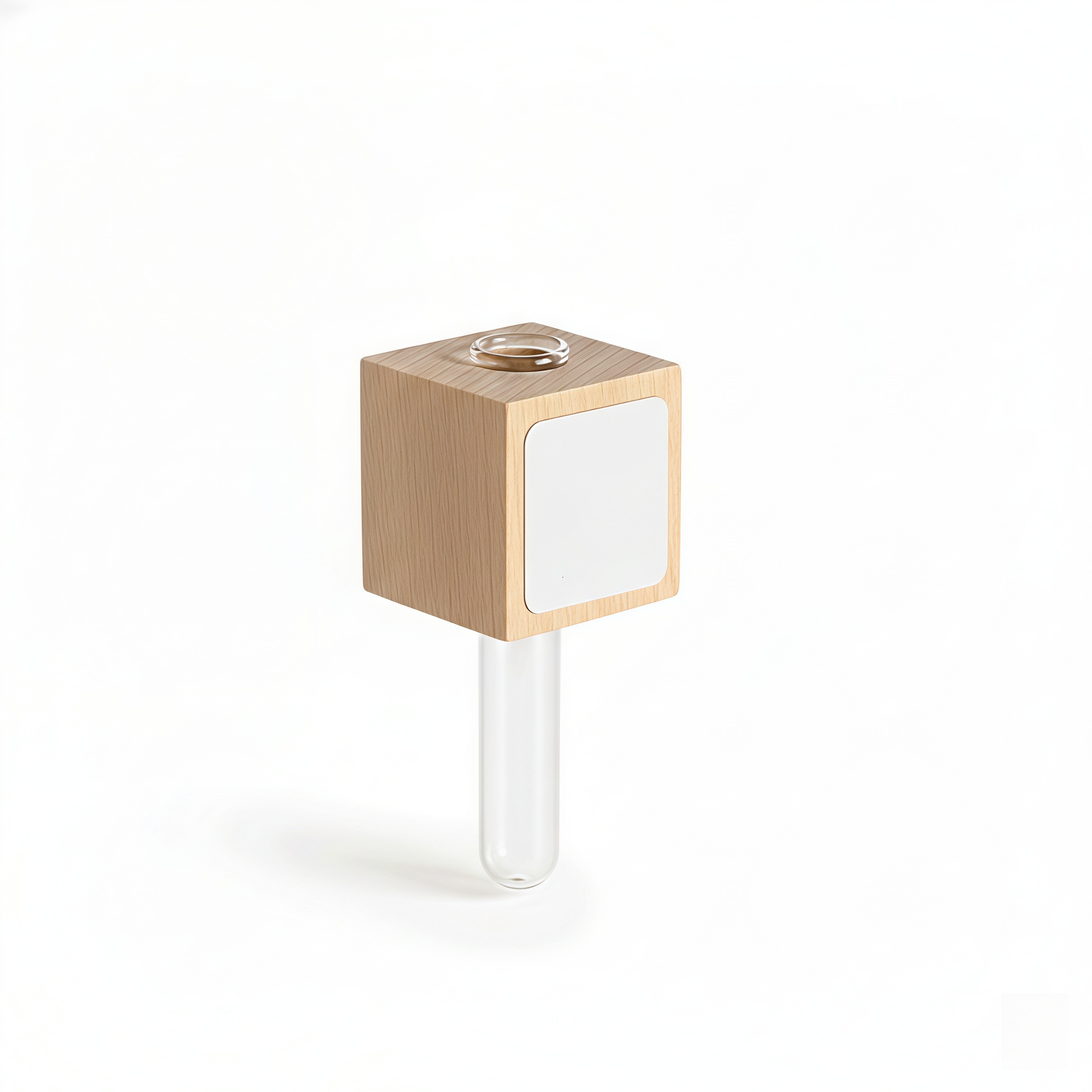 Minimalist Wood Propagation Tube | Magnetic and Adhesive Plant Holder | Walnut & Beech Bud Vase