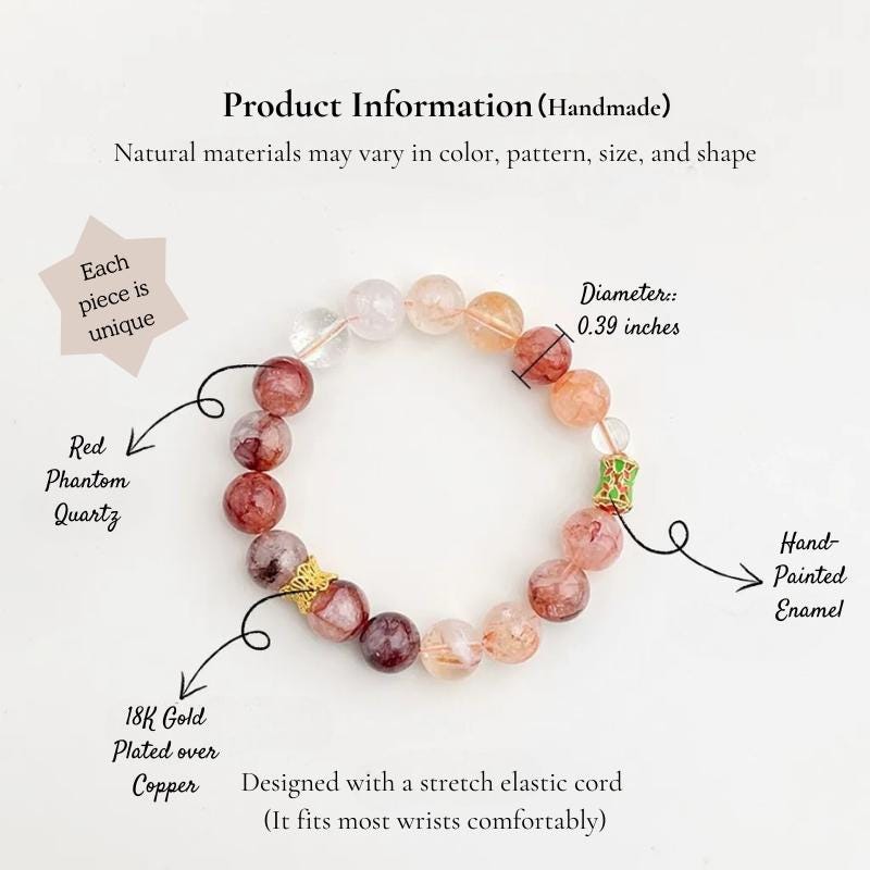 Red Phantom Quartz Bracelet – Guardian Collection | Career Growth, Business Prosperity & Vitality