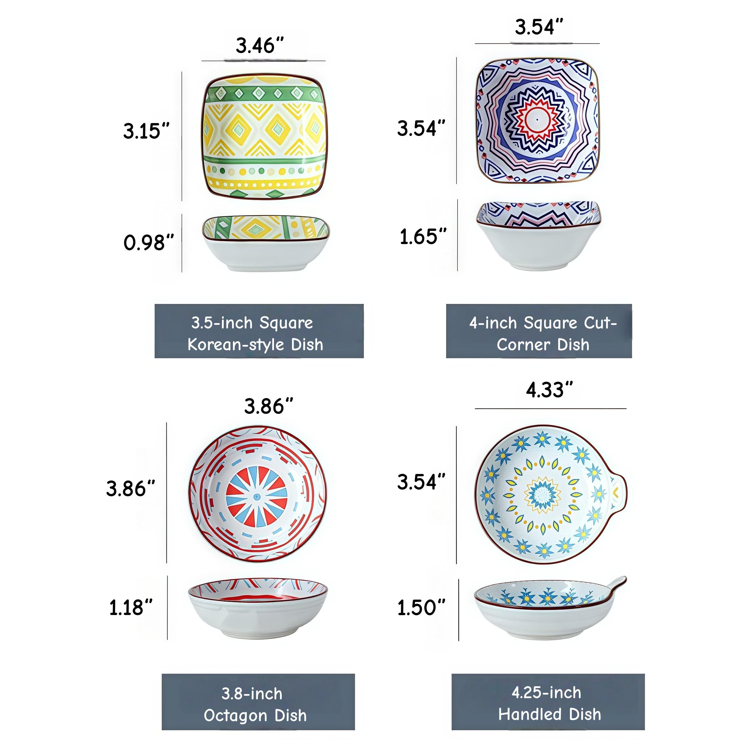Boho Ceramic Dipping Bowl | Colorful Mandala Sauce Dish