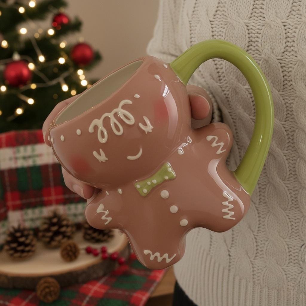 Gingerbread Couple Mug | Christmas Ceramic Coffee Cup