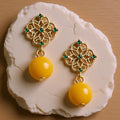 Amber Drop Earrings – Jiangnan Garden Inspired Statement Earrings