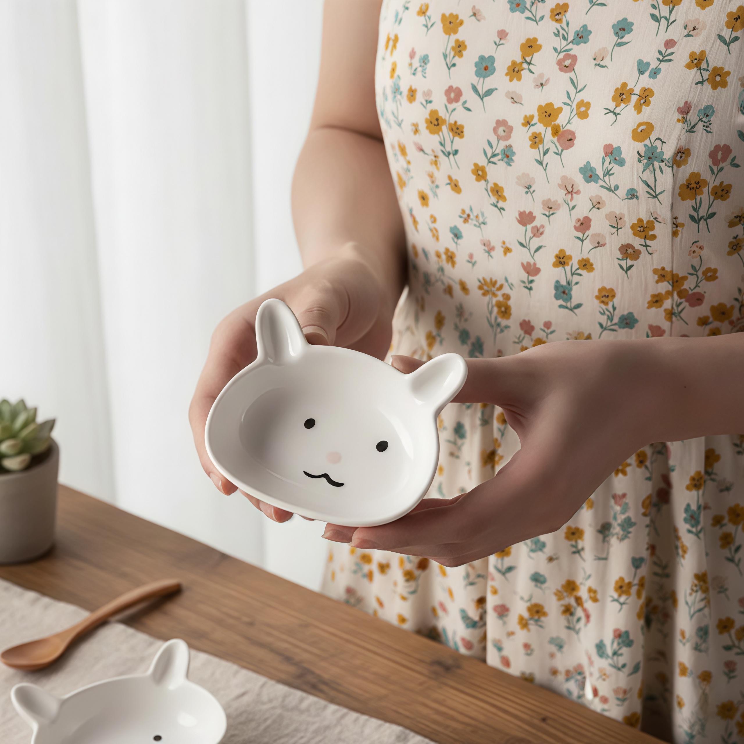 Kawaii Animal Ceramic Dipping Dish | Mini Condiment Plate