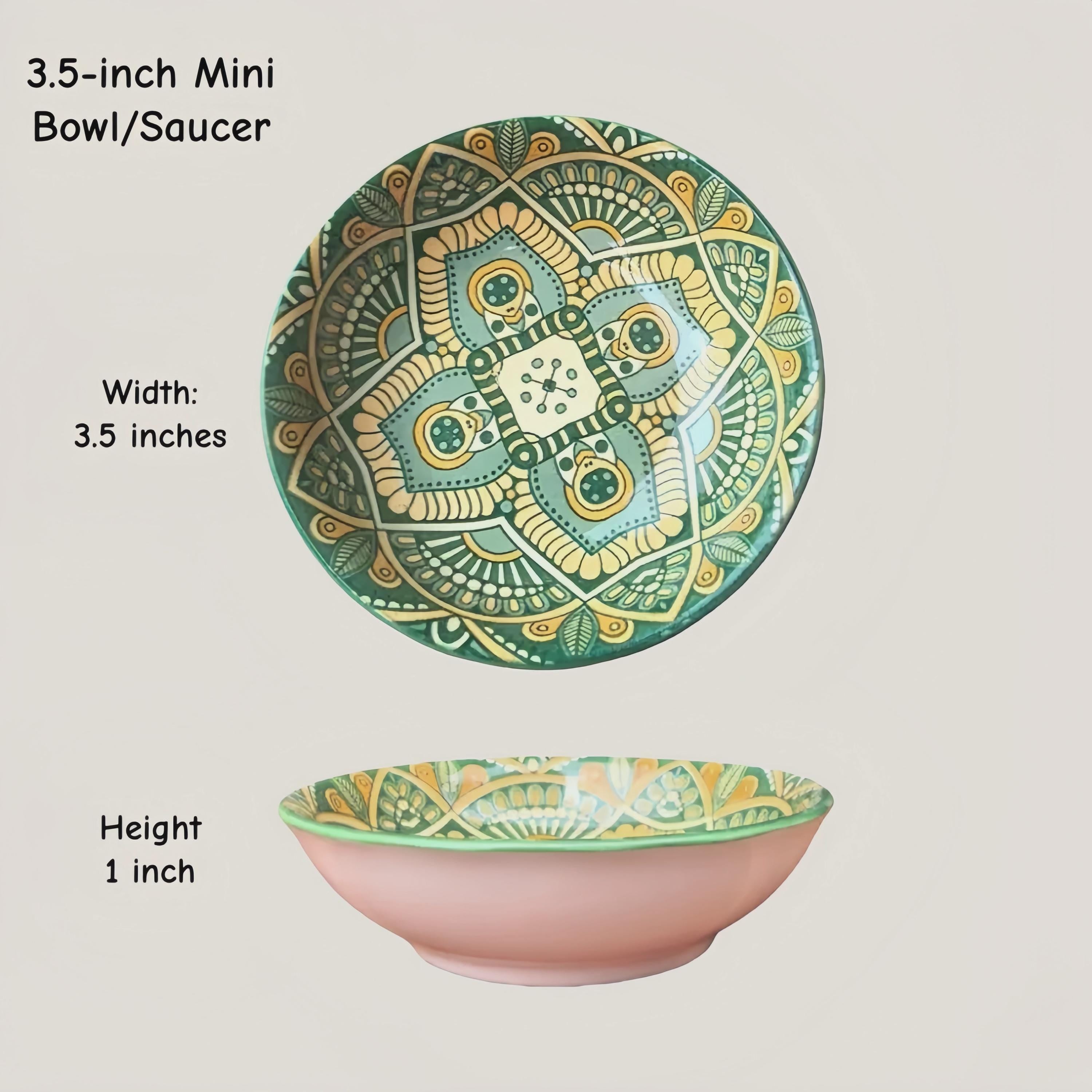 Moroccan Ceramic Dipping Dishes | Mandala Sauce Bowls