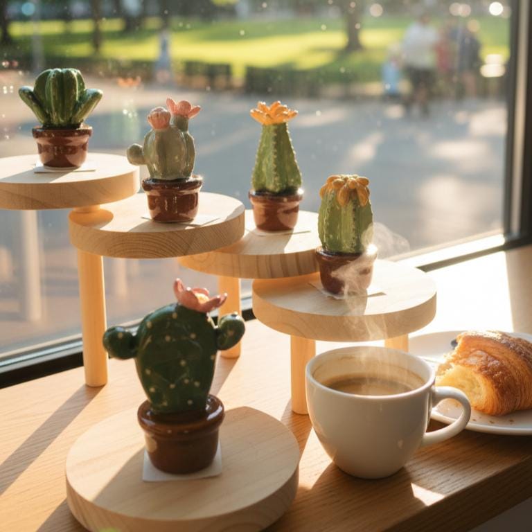 Handmade Miniature Ceramic Cactus | Tiny Pottery Plant Decor
