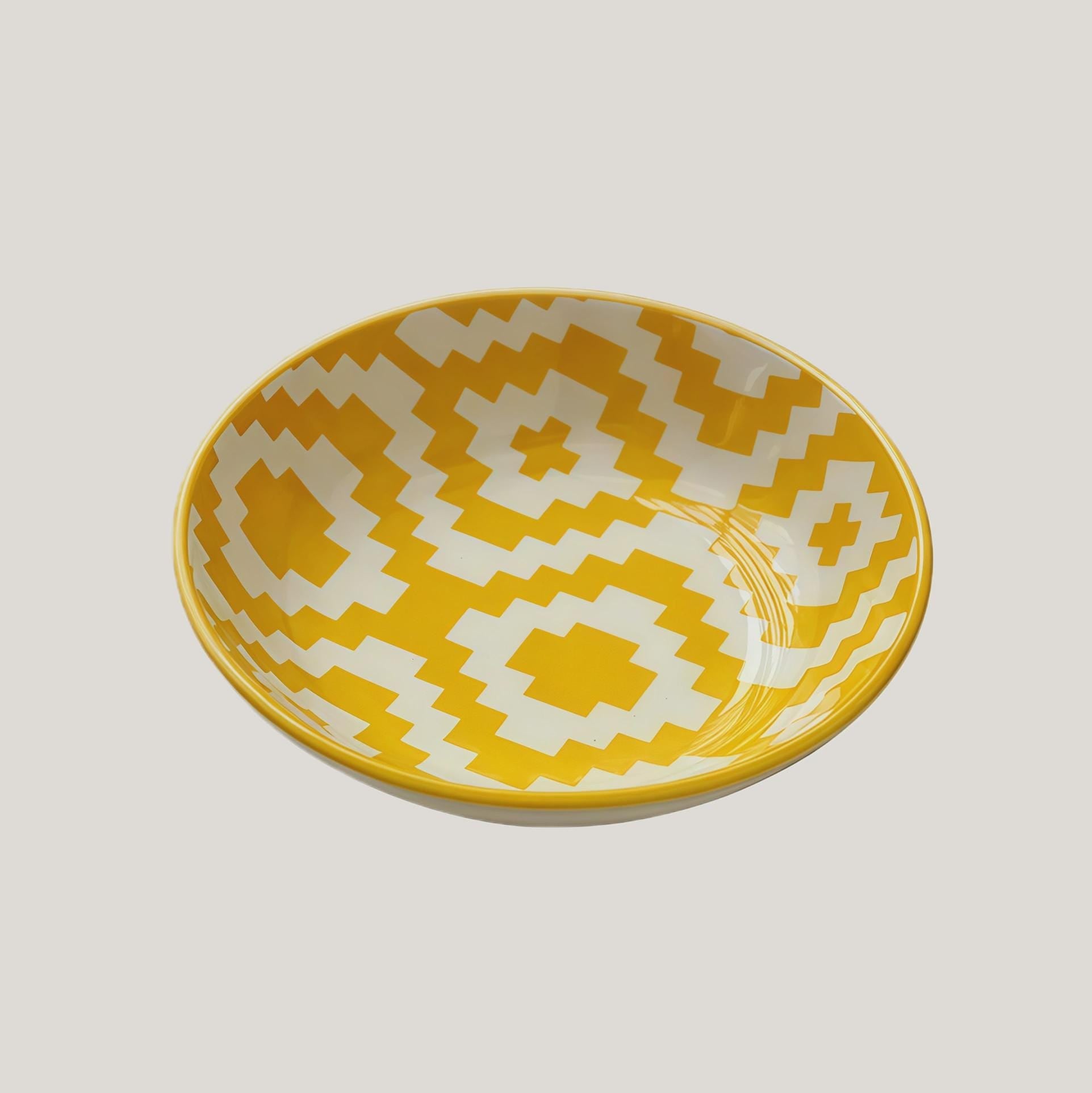 Bohemian Hand-Painted Ceramic Sauce Dish | Vintage Ethnic Dipping Bowl