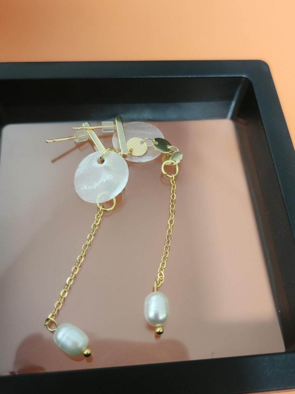 Pearl Drop Earrings – Gold Shell & Freshwater Pearl Dangle Earrings