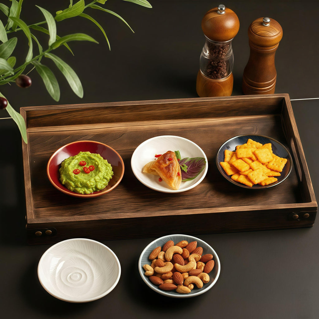 Plume Shadow Phoenix Feather Dipping Dish | Artisan Glazed Porcelain Sauce Bowl
