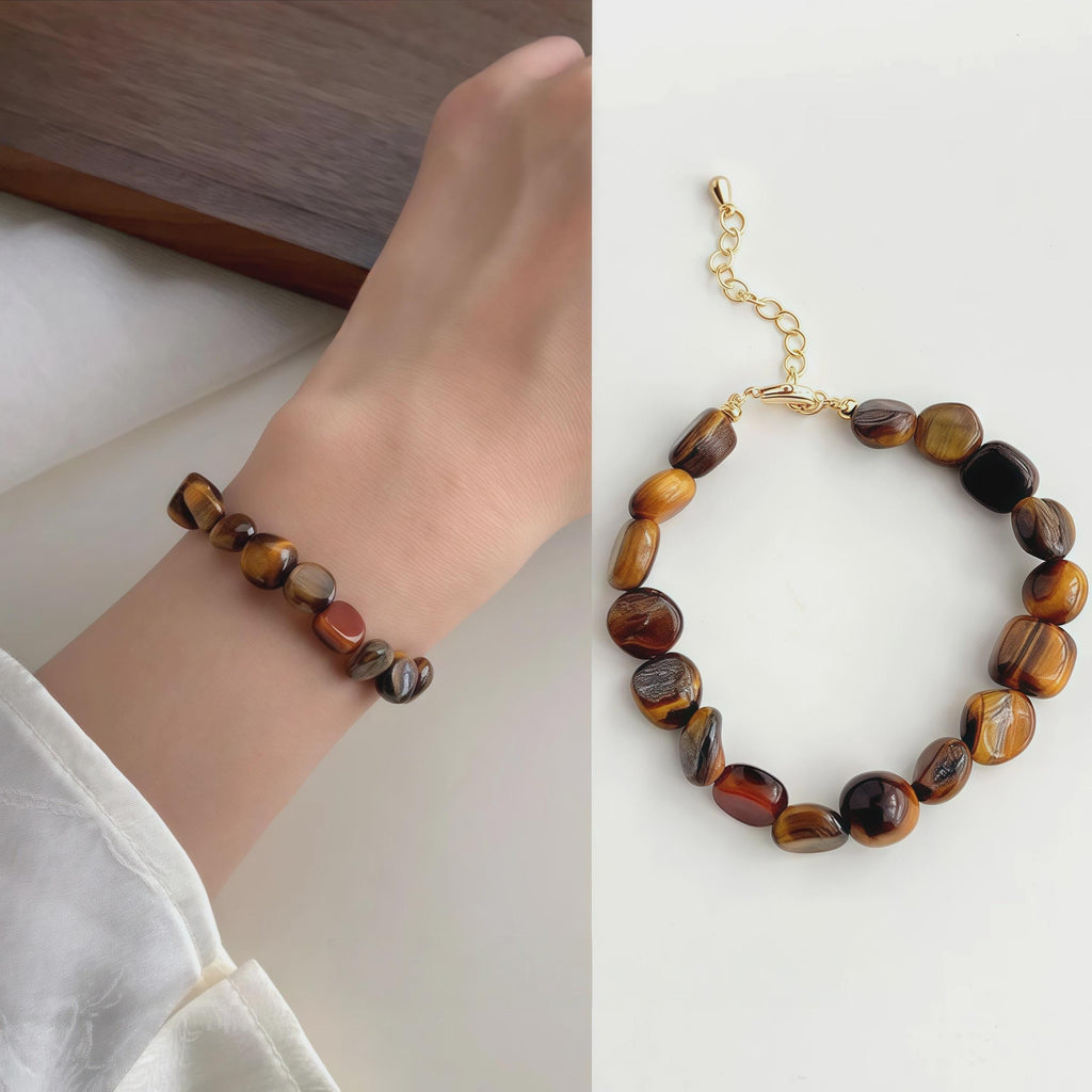 Tiger’s Eye Nugget Bracelet – Natural Tiger’s Eye Protection Bracelet