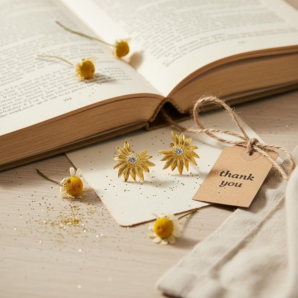 Gold Daisy Stud Earrings – Bloom Collection | Healing Sunshine, Pure Light & Hope Jewelry