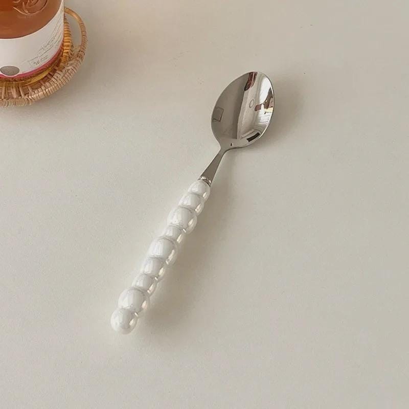 Pearl Handle Flatware | Stainless Steel & Ceramic Cutlery