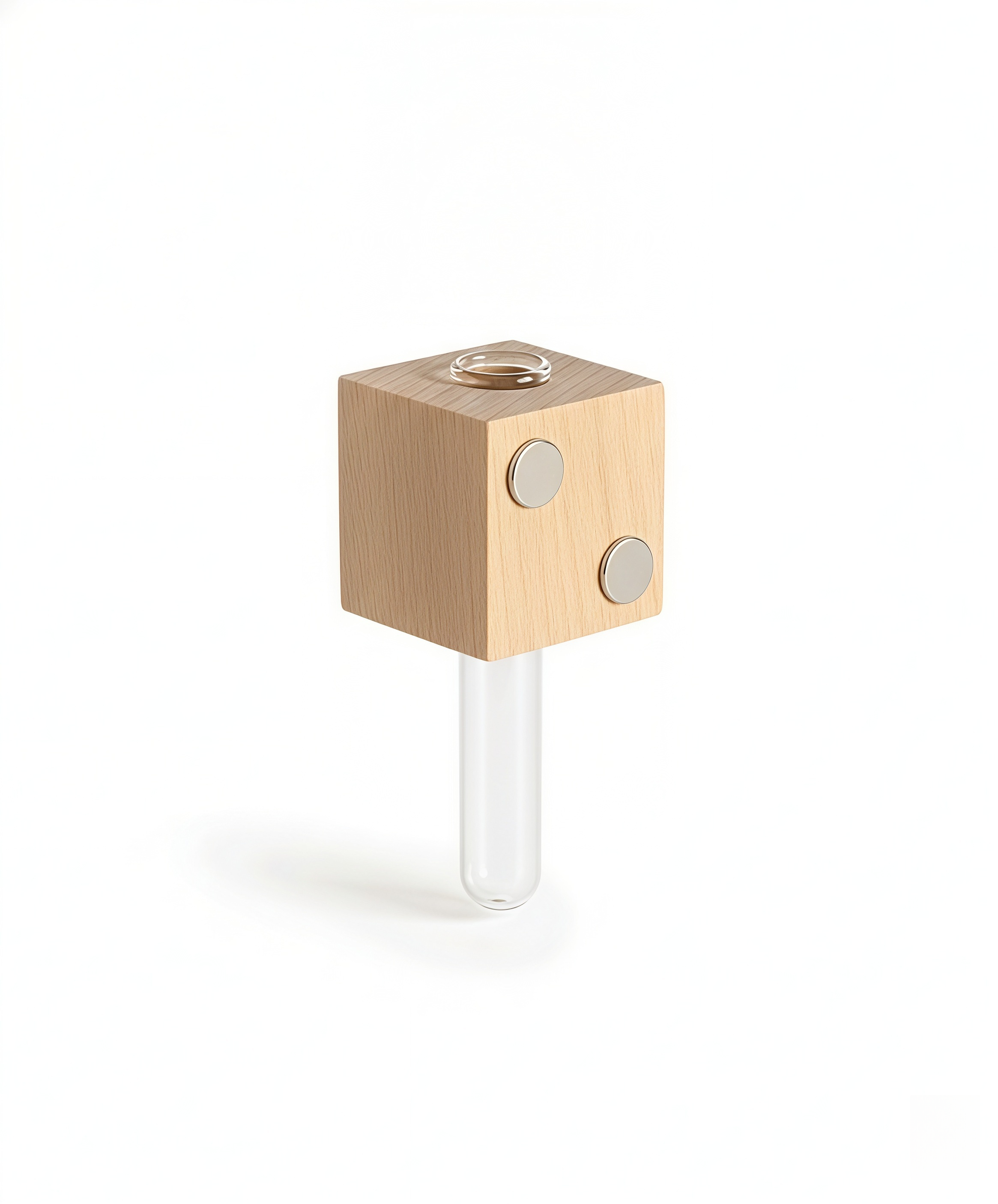 Minimalist Wood Propagation Tube | Magnetic and Adhesive Plant Holder | Walnut & Beech Bud Vase