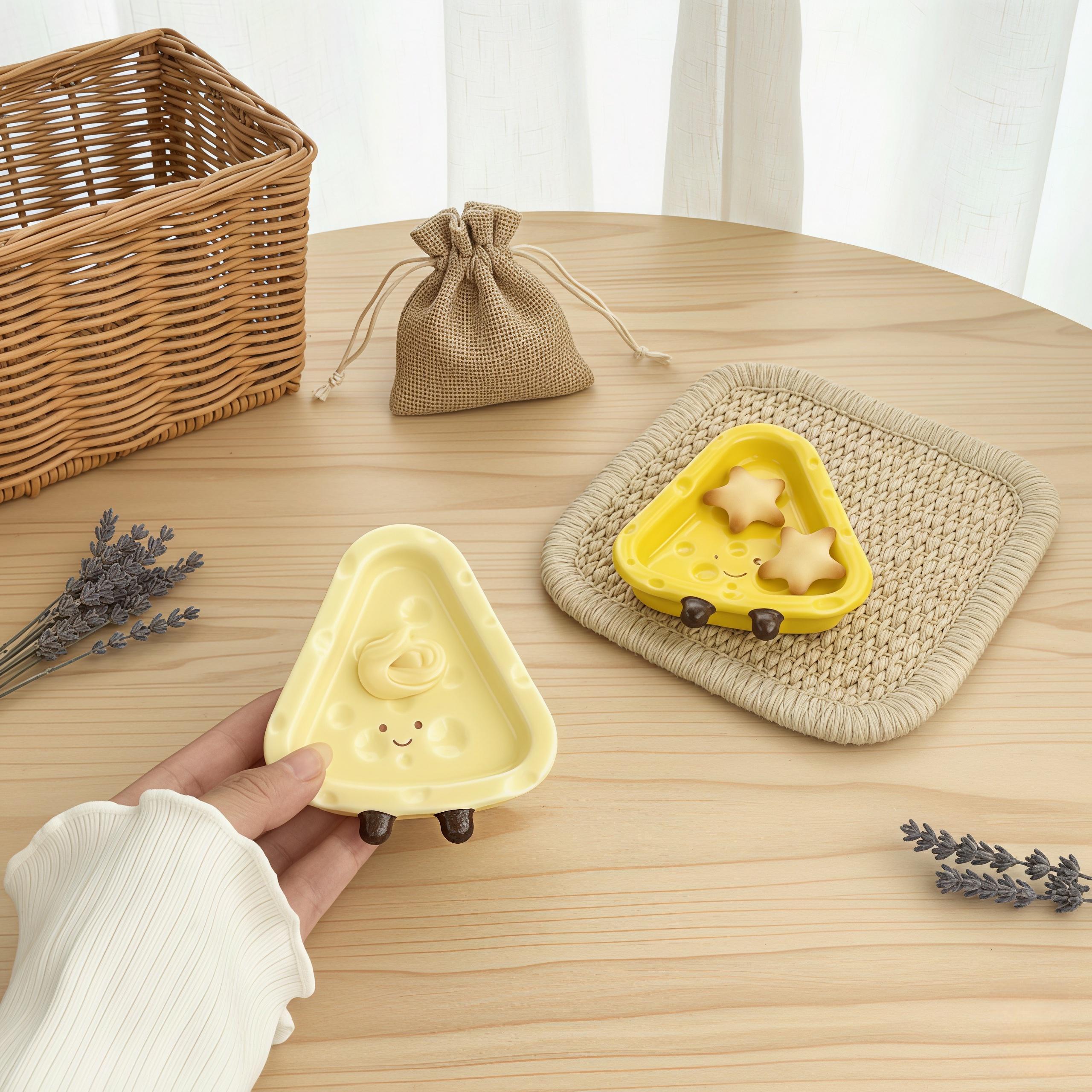 Kawaii Cheese Ceramic Dipping Dish | Mini Condiment Bowl