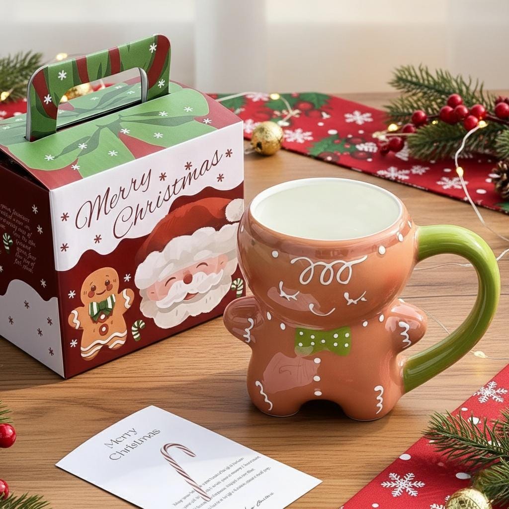 Gingerbread Couple Mug | Christmas Ceramic Coffee Cup