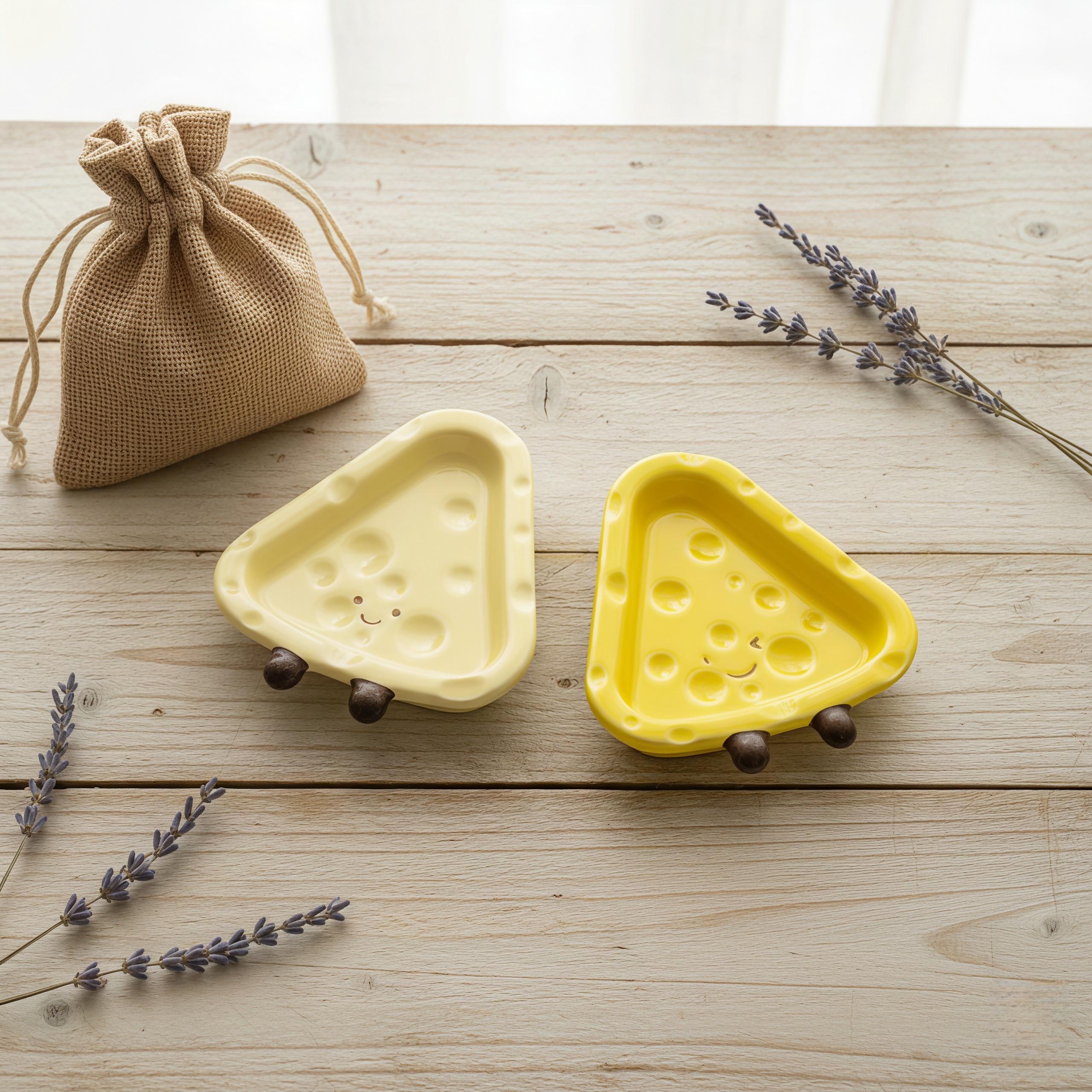 Kawaii Cheese Ceramic Dipping Dish | Mini Condiment Bowl