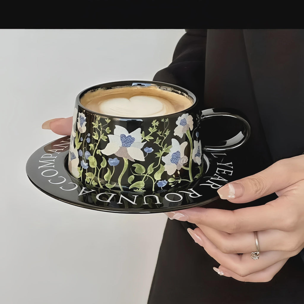 Lily of the Valley Mug Set | Floral Ceramic Cup & Saucer