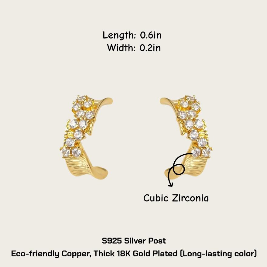 Glimmering Wave Earrings – Essential Collection | Geometric Everyday Jewelry