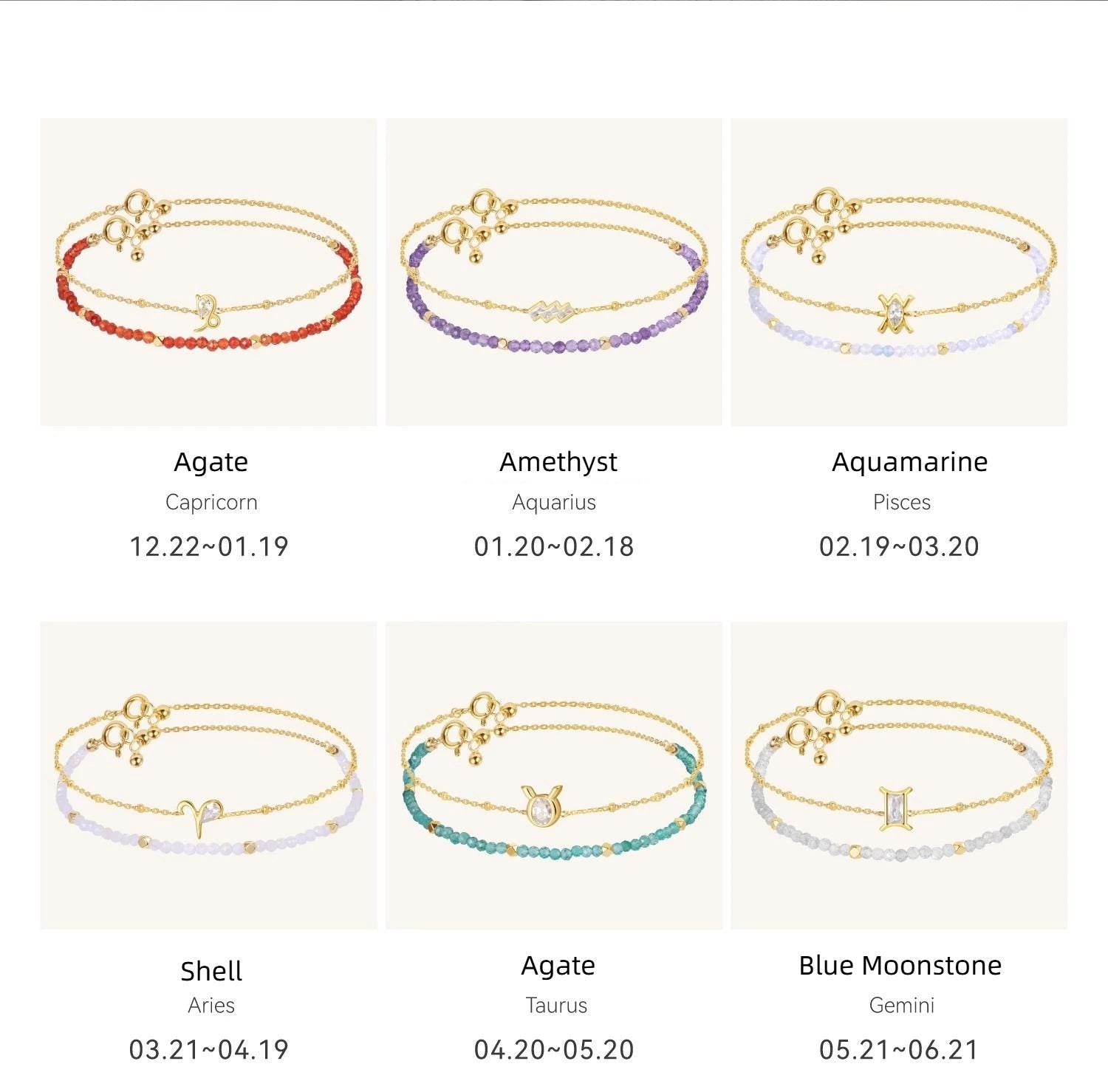 Zodiac Crystal Bracelet with Constellation Charm – Personalized Astrology Bracelet