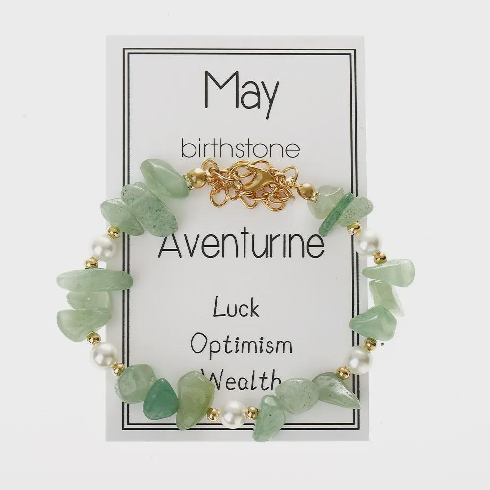 Personalized Birthstone Crystal Bracelet: Monthly Zodiac Gift, Gold Tone Chain