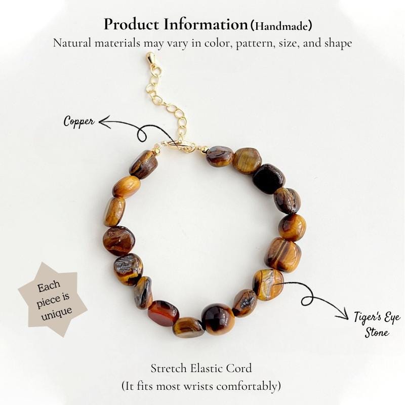 Tiger’s Eye Nugget Bracelet – Natural Tiger’s Eye Protection Bracelet
