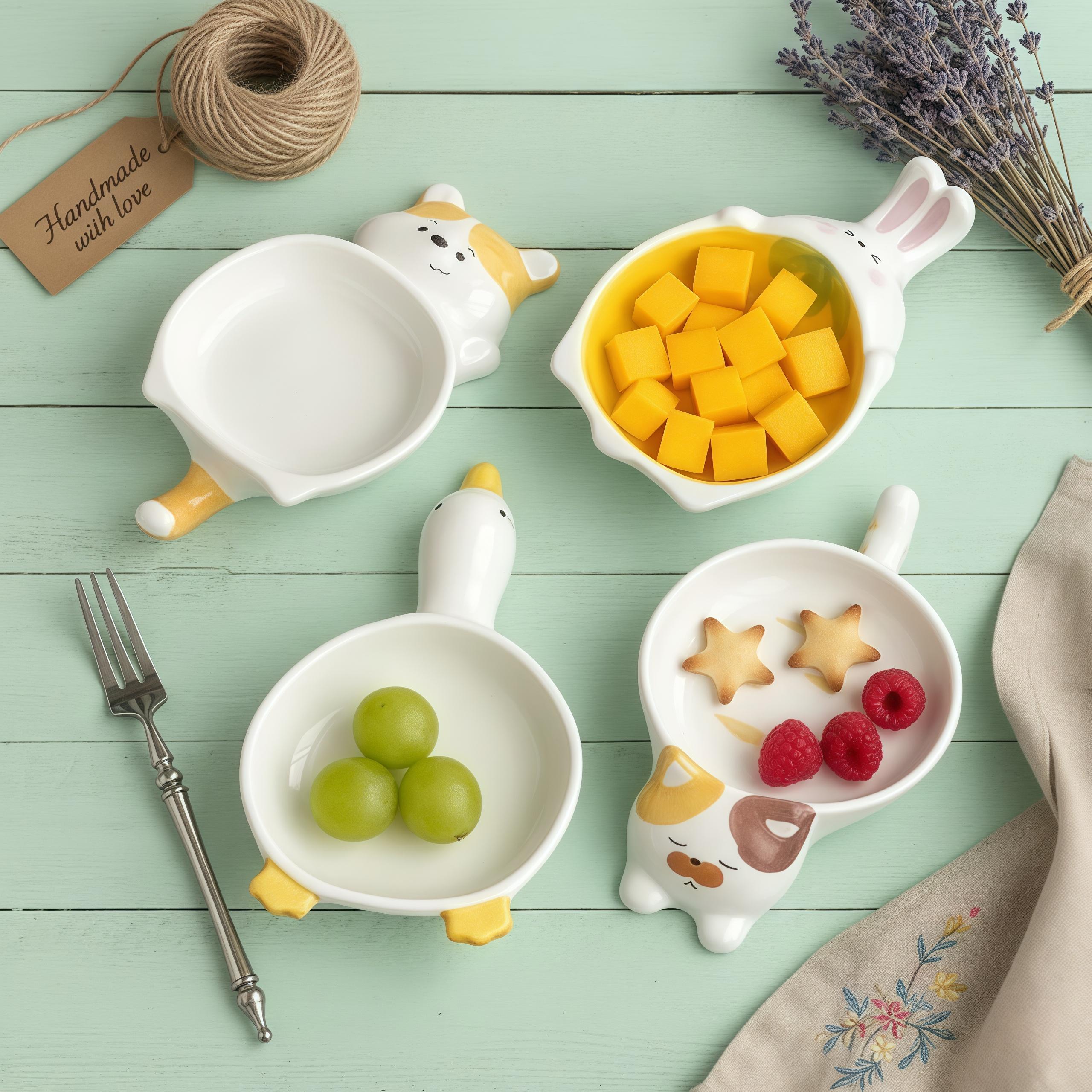 Kawaii Animal Sauce Plate | Mini Ceramic Condiment Dish