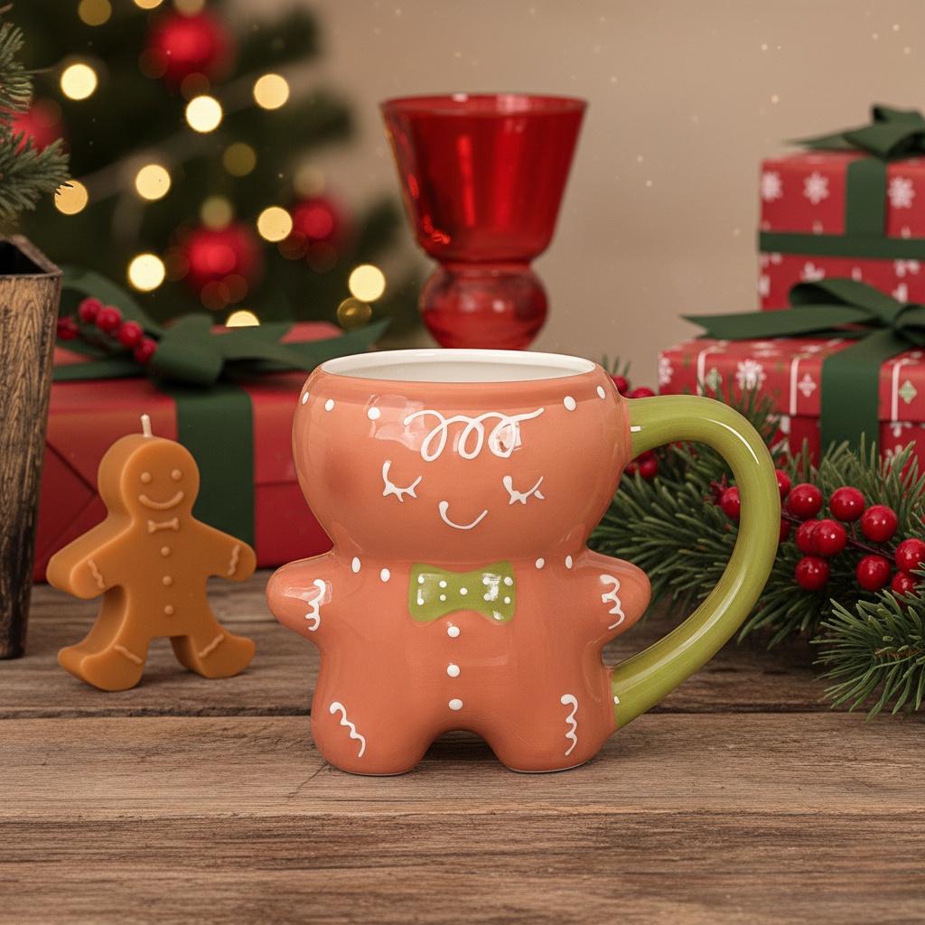 Gingerbread Couple Mug | Christmas Ceramic Coffee Cup