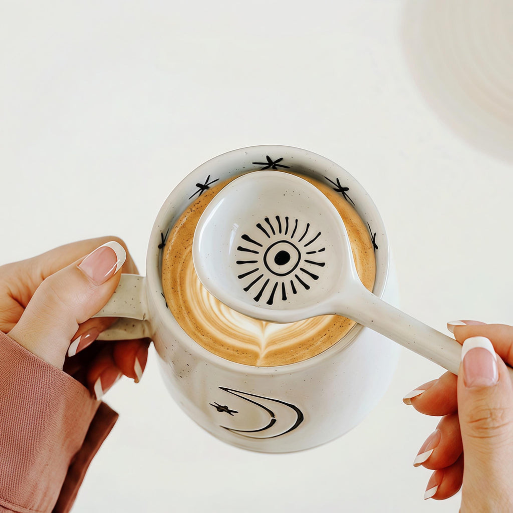 Japanese Style Ceramic Spoon | Handmade Sauce, Dessert, Tasting, Small Serving Spoon