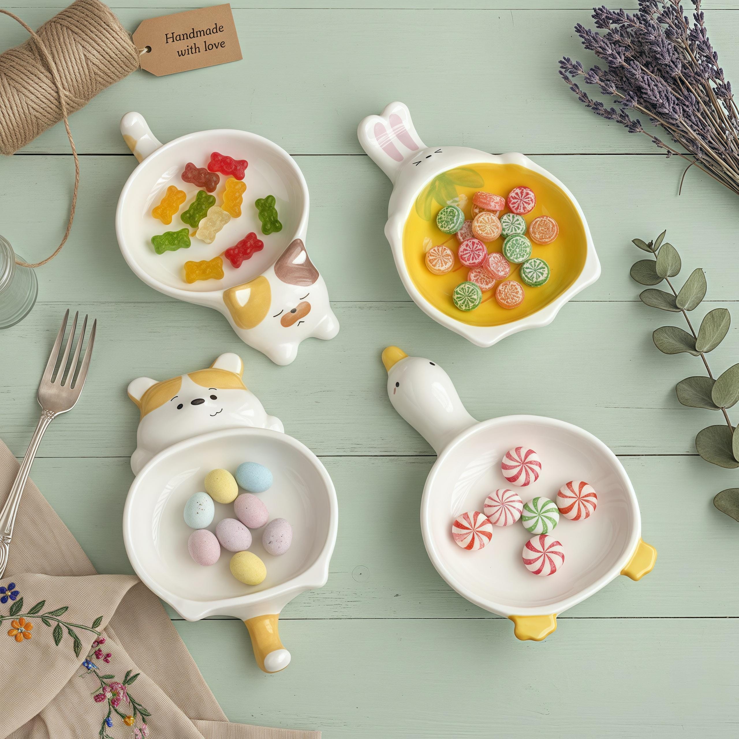Kawaii Animal Sauce Plate | Mini Ceramic Condiment Dish