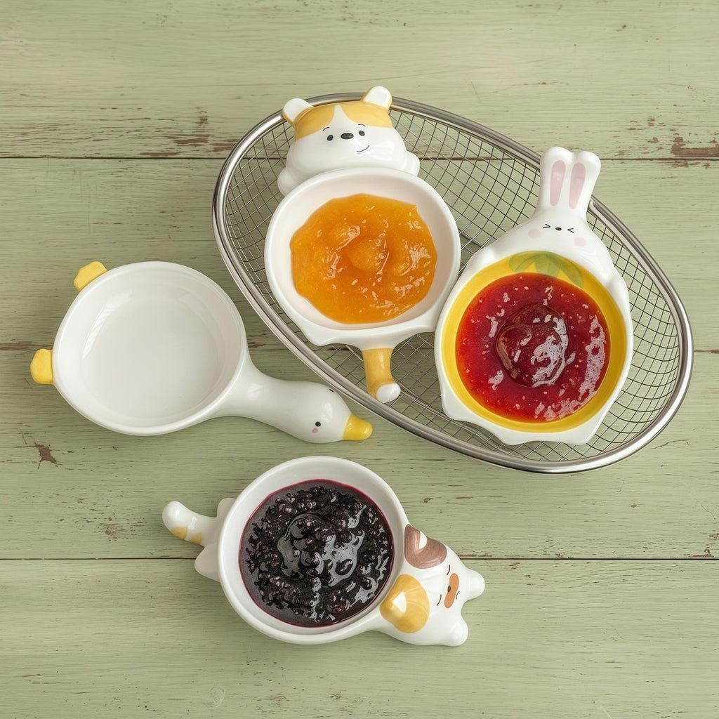 Kawaii Animal Sauce Plate | Mini Ceramic Condiment Dish