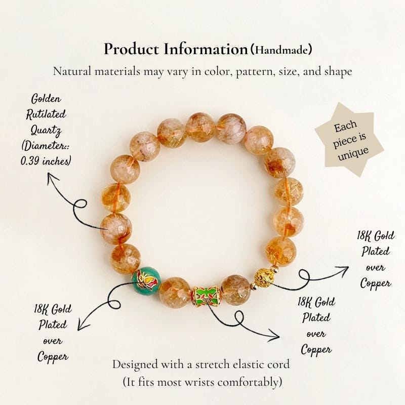 Golden Rutilated Quartz Bracelet – Guardian Collection | Clarity, Focus & Business Success