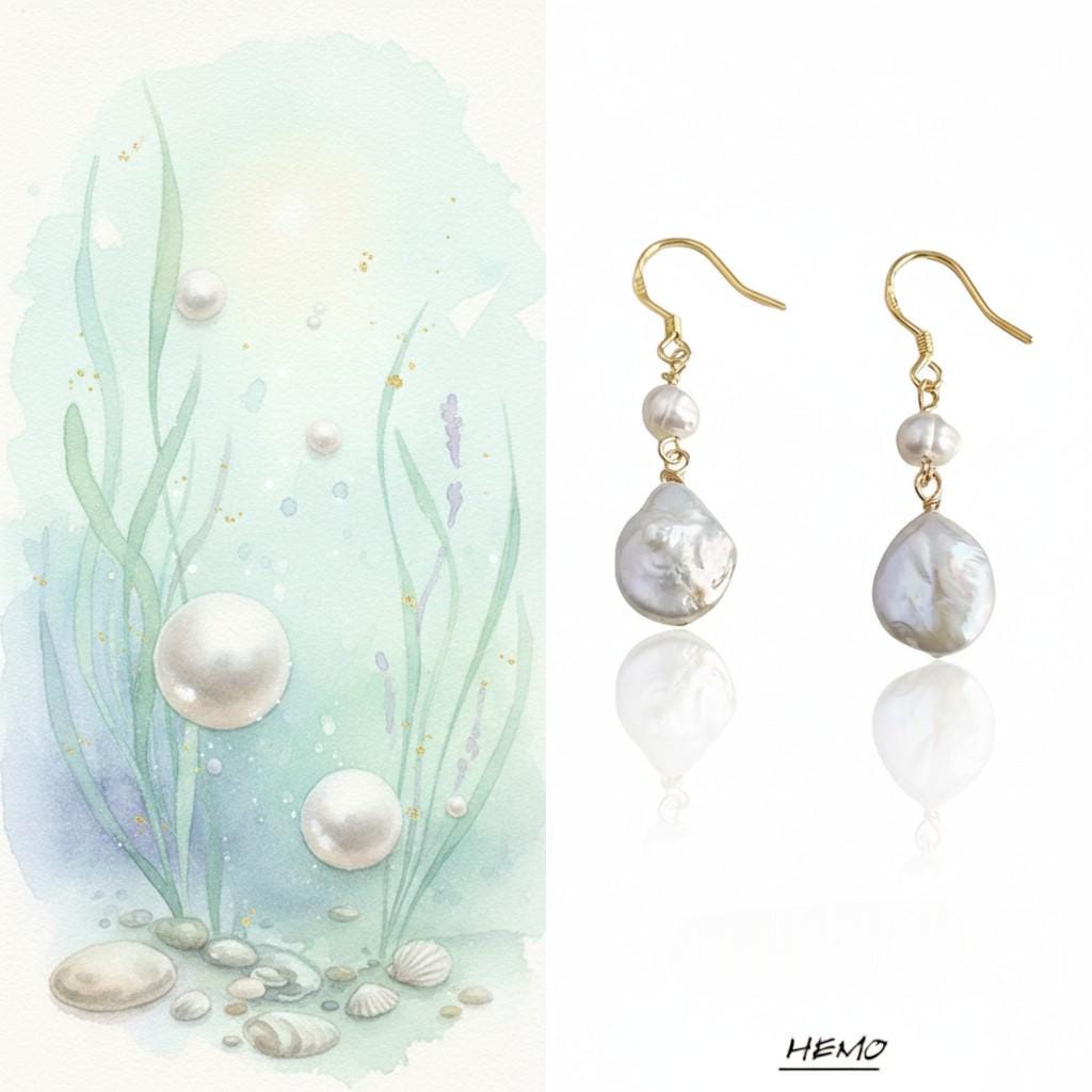 Ode to the Sea Earrings – Baroque Freshwater Pearl Drop Earrings