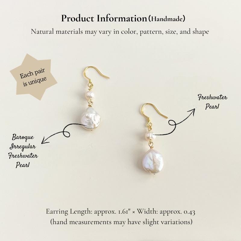 Ode to the Sea Earrings – Baroque Freshwater Pearl Drop Earrings