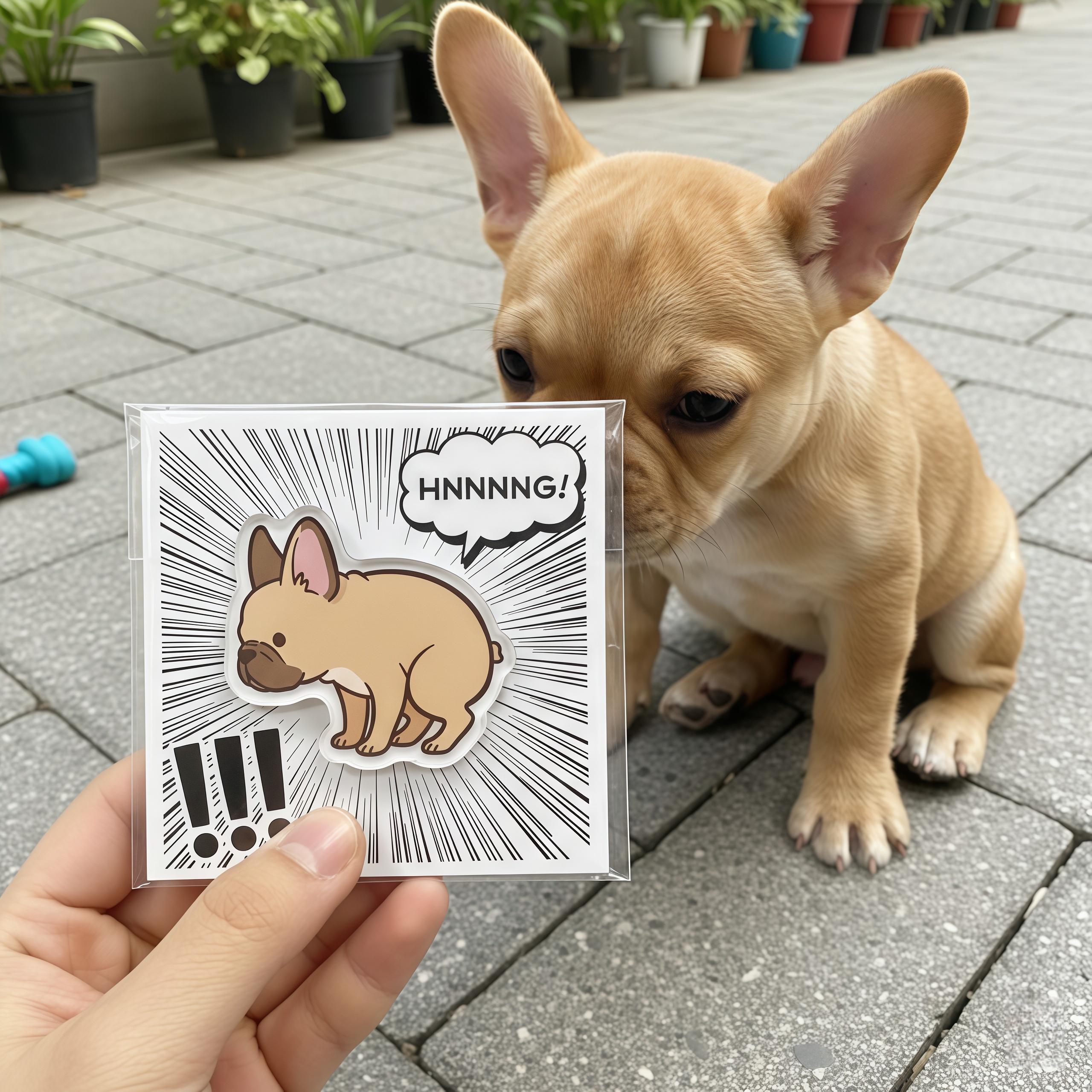 Funny Pooping Dog Magnet | Acrylic Refrigerator Magnet with Backing Card