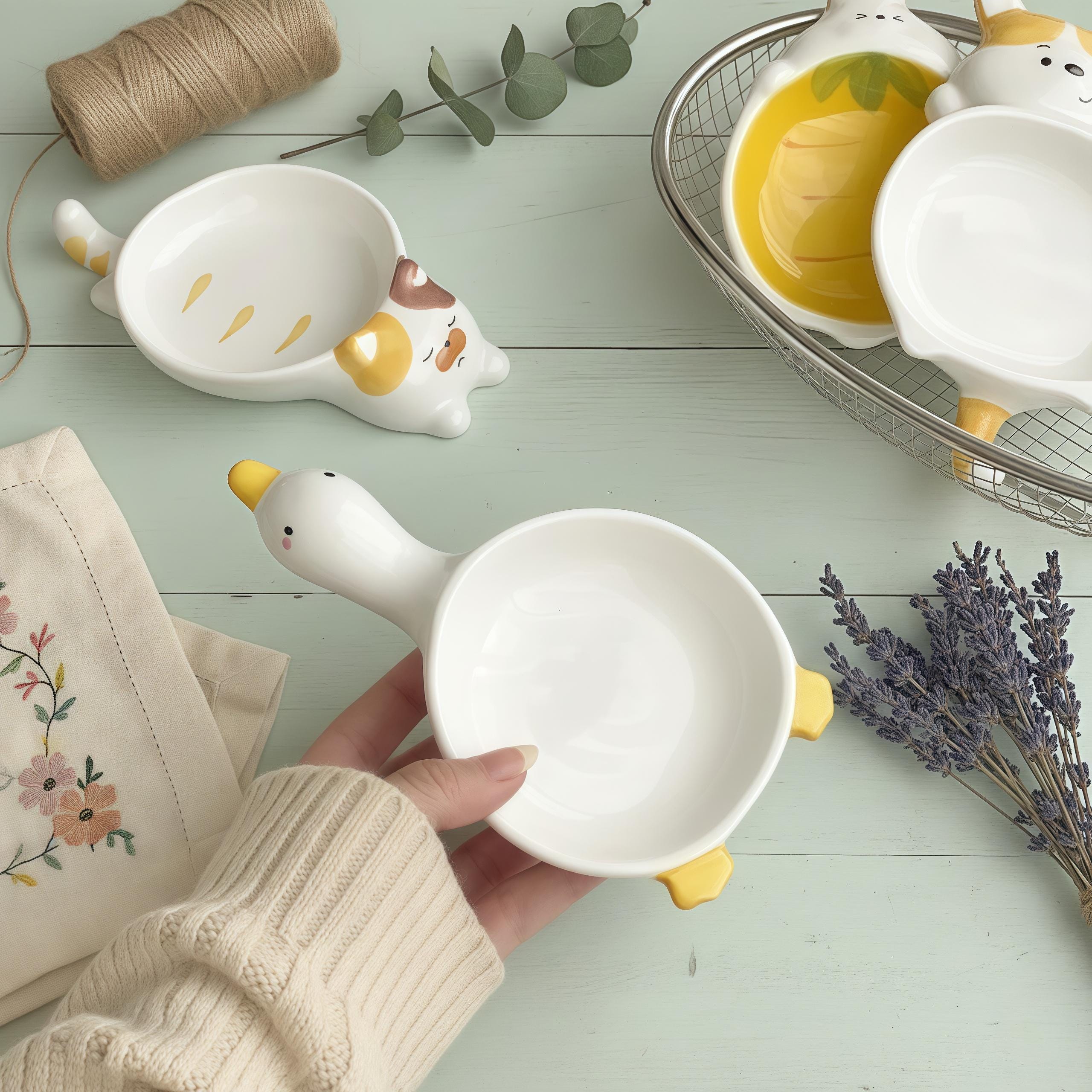 Kawaii Animal Sauce Plate | Mini Ceramic Condiment Dish