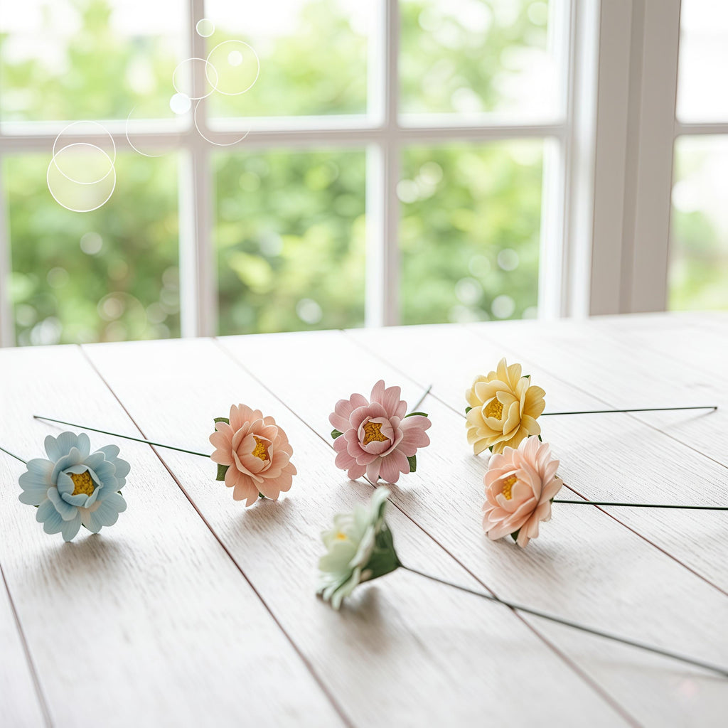 Handmade Ceramic Peony Flower | Pastel Floral Art Decor