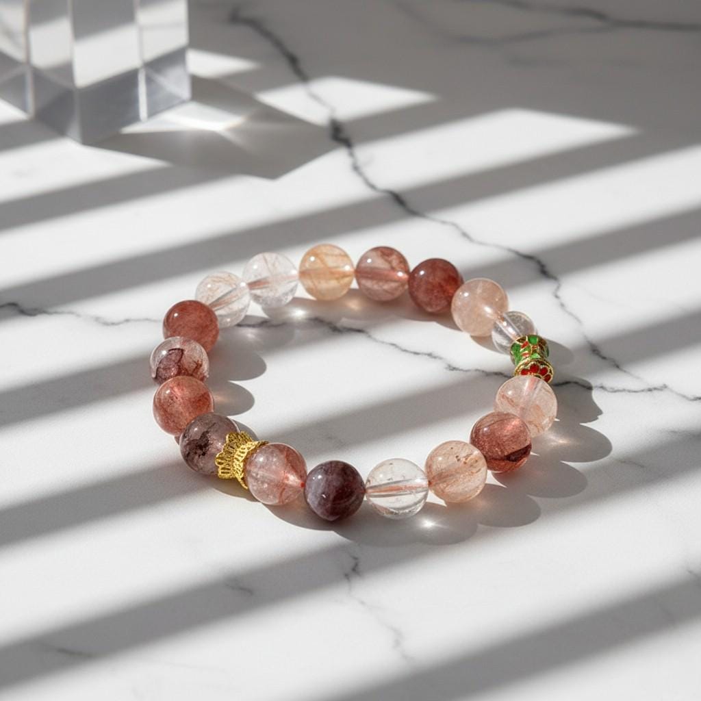 Red Phantom Quartz Bracelet – Guardian Collection | Career Growth, Business Prosperity & Vitality