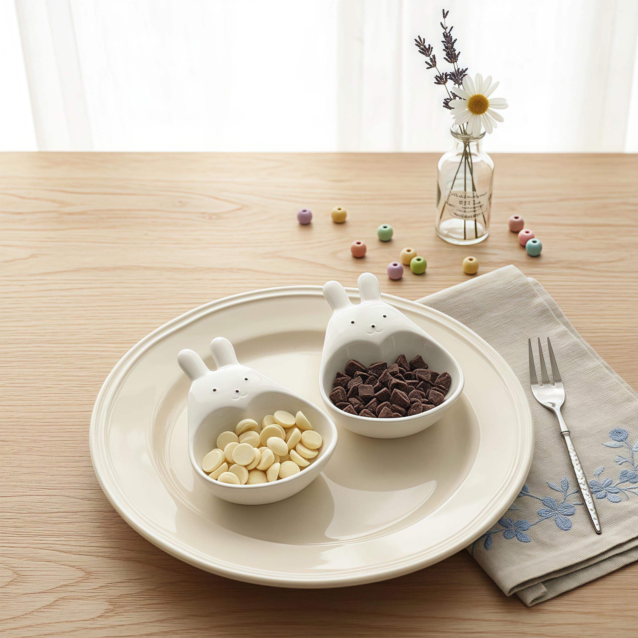Kawaii Bunny Dipping Bowl | Mini Ceramic Sauce Bowl