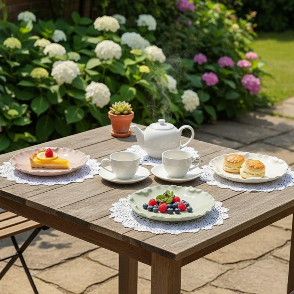 Scalloped Leaf Ceramic Side Plate | 6-Inch Dessert Plate