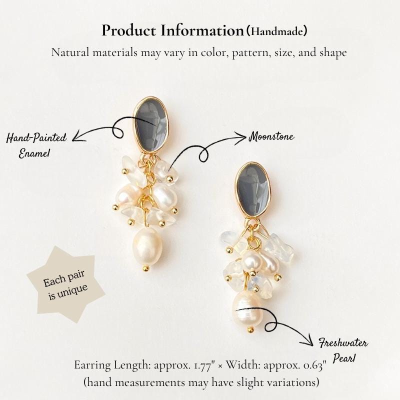 Sunset Beach Earrings – Gold Plated Opal & Freshwater Pearl Cascade Earrings