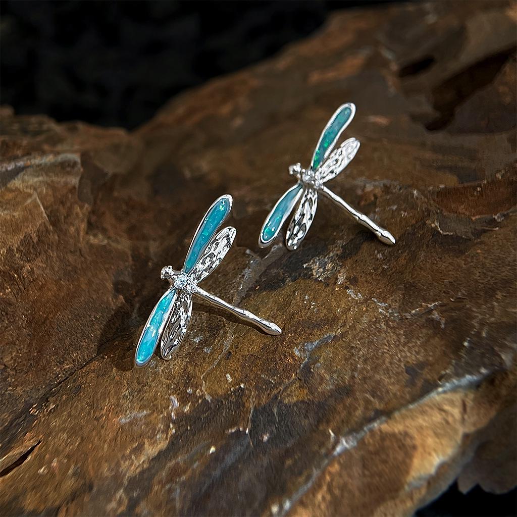 Dragonfly Stud Earrings – 18K Gold Plated Enamel Dragonfly Earrings